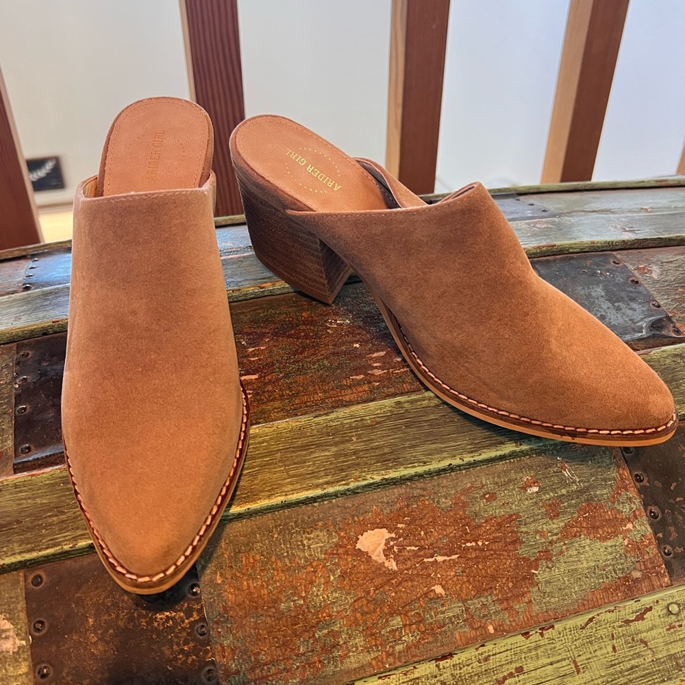 Arider suede cowboy boots slip on mules